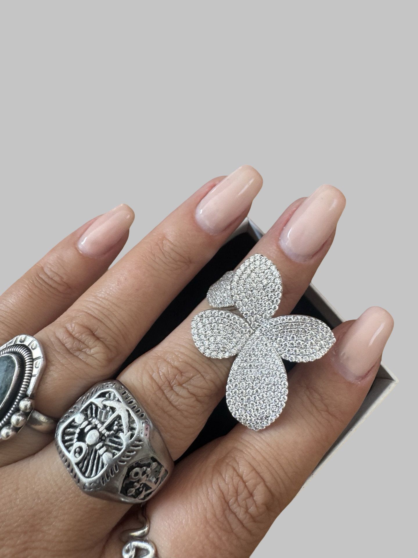 Bijoux fleurs argent